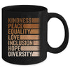 Peace Love Diversity Inclusion Equality Black History Month Mug | teecentury