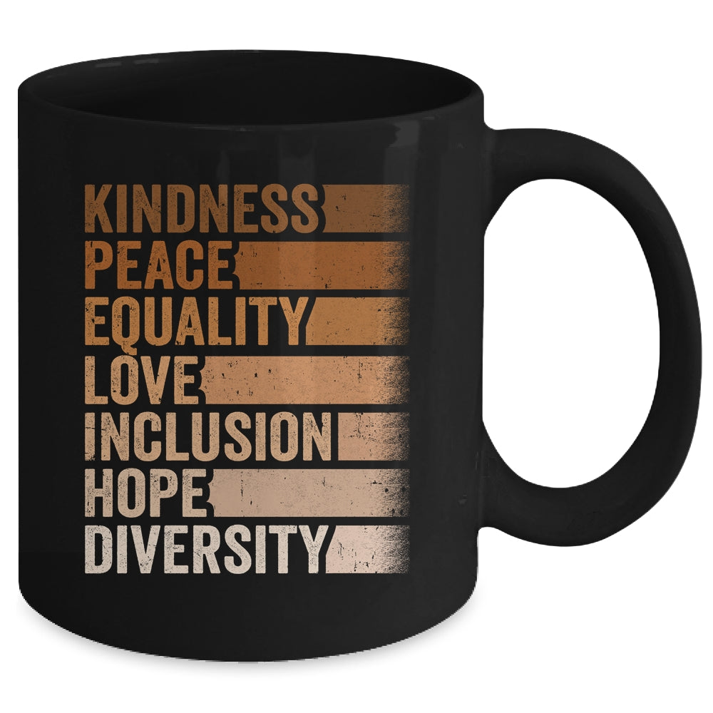 Peace Love Diversity Inclusion Equality Black History Month Mug | teecentury