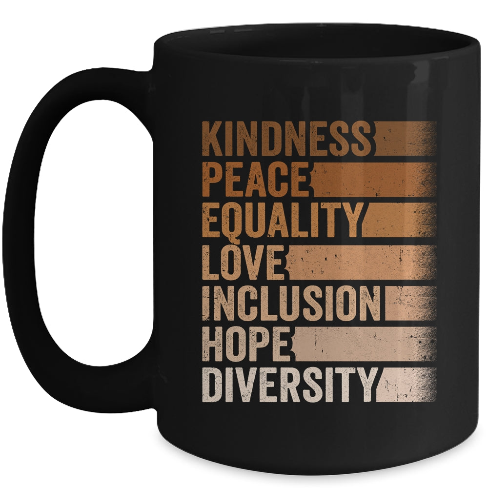 Peace Love Diversity Inclusion Equality Black History Month Mug | teecentury