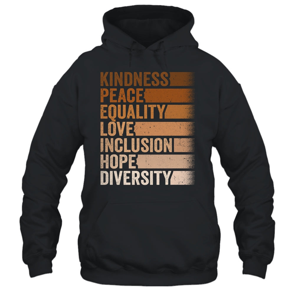 Peace Love Diversity Inclusion Equality Black History Month Shirt & Hoodie | teecentury