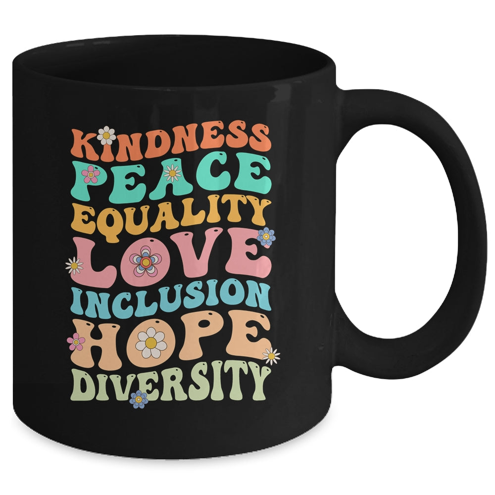 Peace Love Diversity Inclusion Hope Diversity  Groovy Mug | teecentury