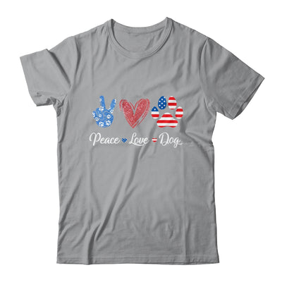 Peace Love Dog Lover American Flag Happy 4th Of July Shirt & Tank Top | teecentury