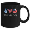 Peace Love Dog Lover American Flag Happy 4th Of July Mug | teecentury