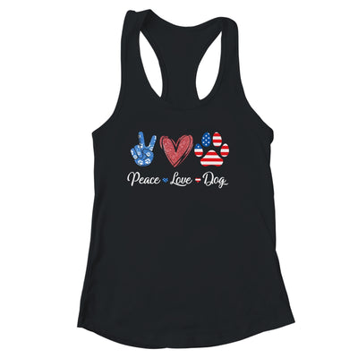 Peace Love Dog Lover American Flag Happy 4th Of July Shirt & Tank Top | teecentury