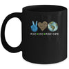 Peace Love Earth Day Leopard Mug Coffee Mug | Teecentury.com