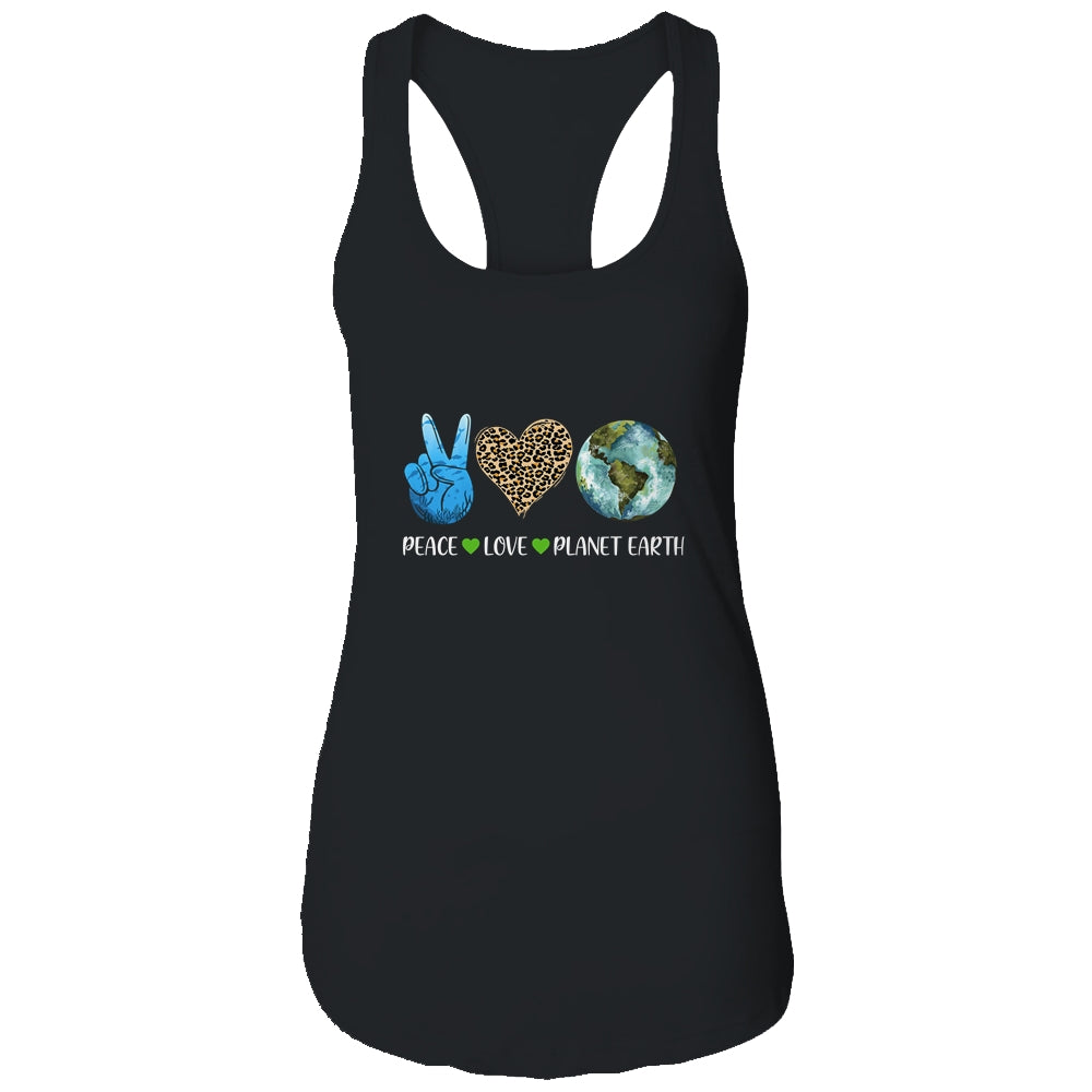 Peace Love Earth Day Leopard T-Shirt & Tank Top | Teecentury.com