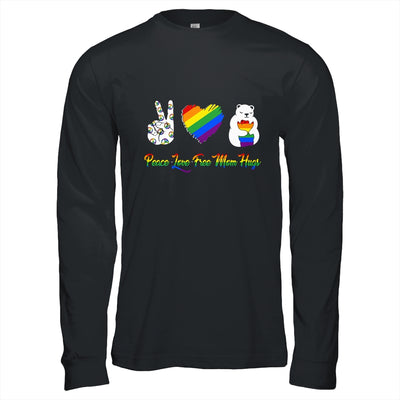 Peace Love Free Mom Hugs Bear Pride LGBT T-Shirt & Hoodie | Teecentury.com