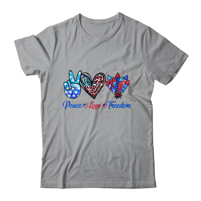 Peace Love Freedom 4th Of July Us Flag Fireworks Shirt & Tank Top | teecentury