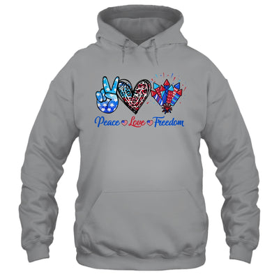 Peace Love Freedom 4th Of July Us Flag Fireworks Shirt & Tank Top | teecentury