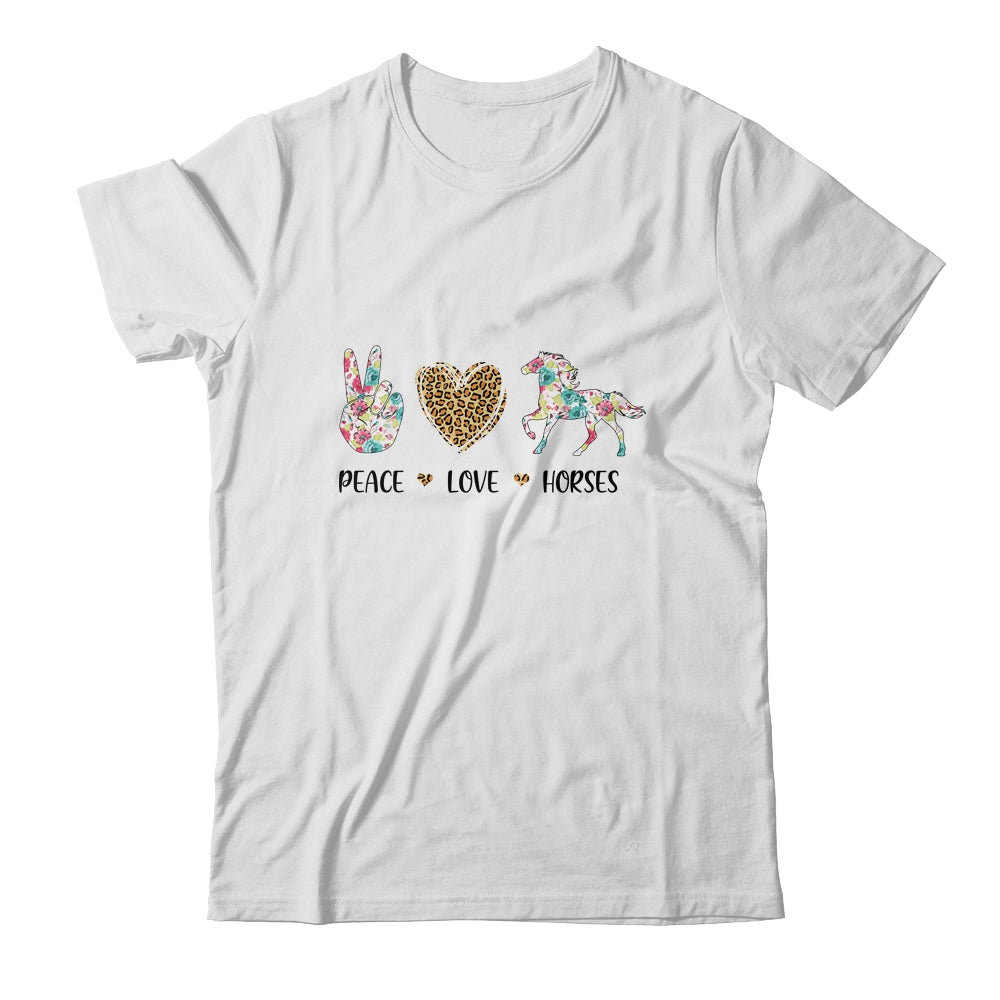 Peace Love Horses Cute Horse Graphic for Women Teen Girls T-Shirt & Tank Top | Teecentury.com