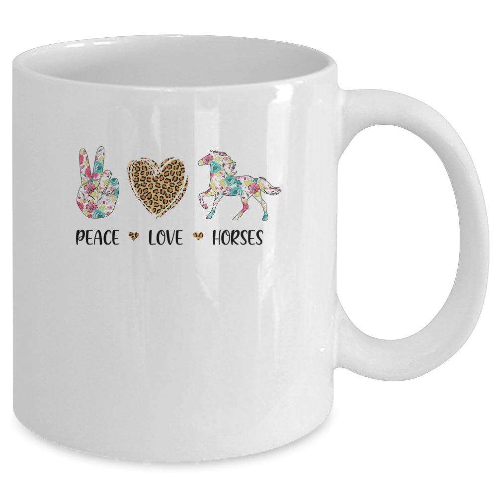 Peace Love Horses Cute Horse Graphic for Women Teen Girls Mug Coffee Mug | Teecentury.com