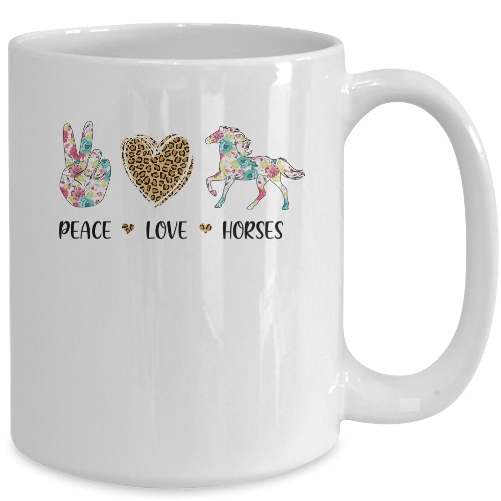 Peace Love Horses Cute Horse Graphic for Women Teen Girls Mug Coffee Mug | Teecentury.com