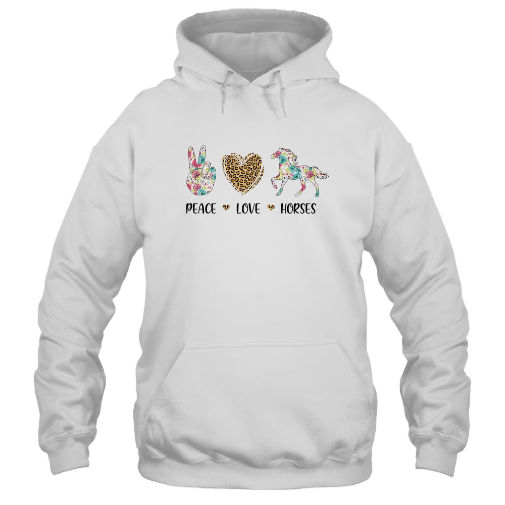 Peace Love Horses Cute Horse Graphic for Women Teen Girls T-Shirt & Tank Top | Teecentury.com