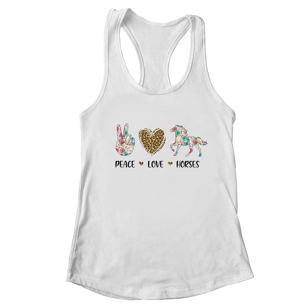 Peace Love Horses Cute Horse Graphic for Women Teen Girls T-Shirt & Tank Top | Teecentury.com