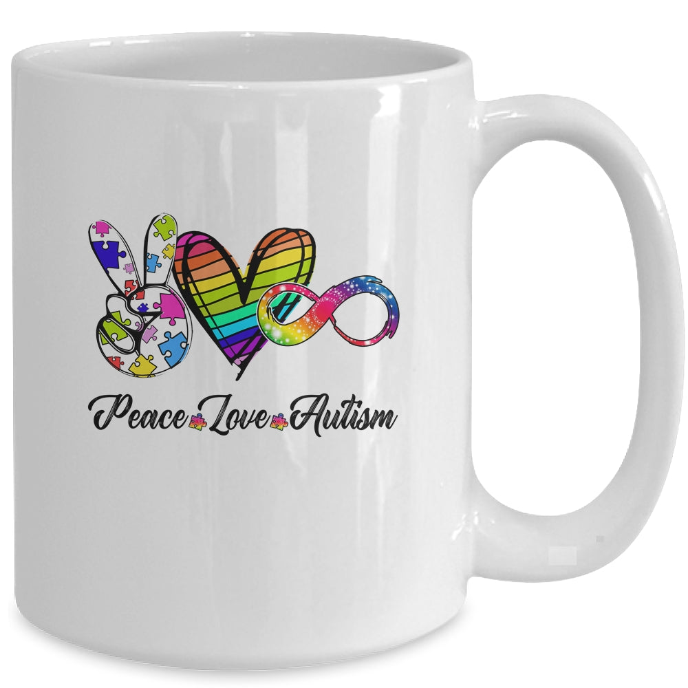 Peace Love Infinity Symbol Cute Autism Awareness Mug | teecentury