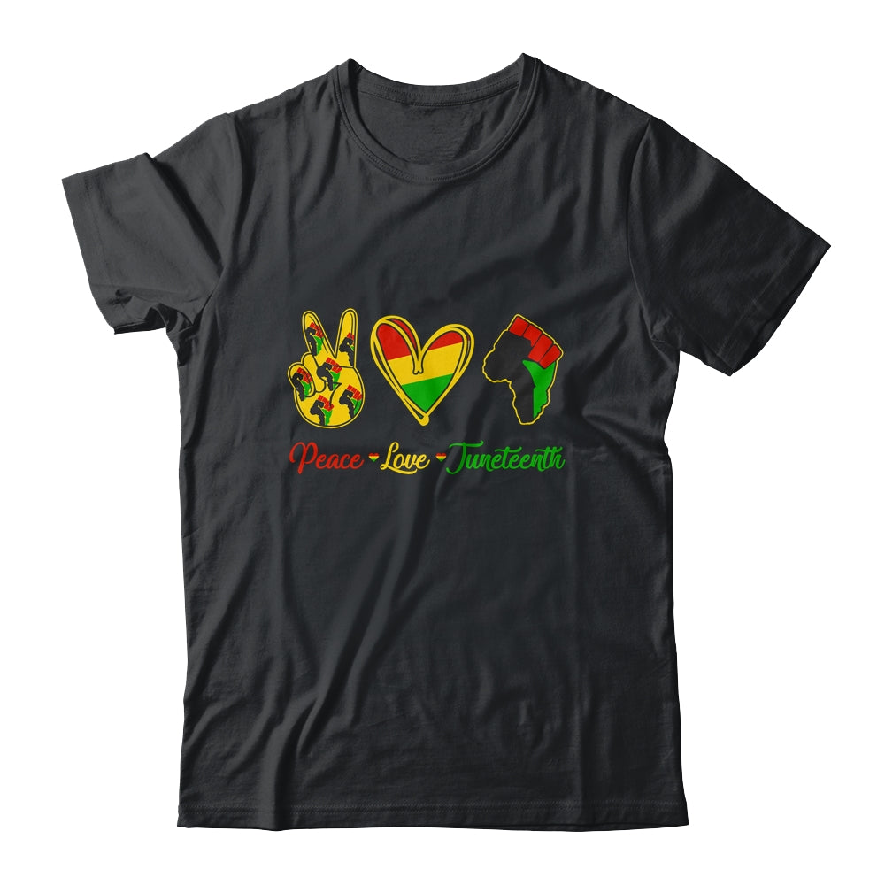 Peace Love Juneteenth Pride Black Girl Black Queen King Shirt & Tank Top | teecentury