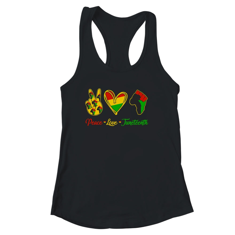 Peace Love Juneteenth Pride Black Girl Black Queen King Shirt & Tank Top | teecentury