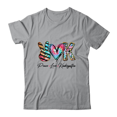 Peace Love Kindergarten Teacher Team Women Tie Dye Shirt & Hoodie | teecentury