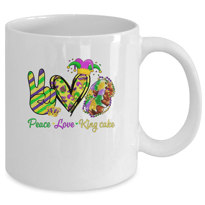 Peace Love King Cake Mardi Gras Men Women Kids Mug | teecentury