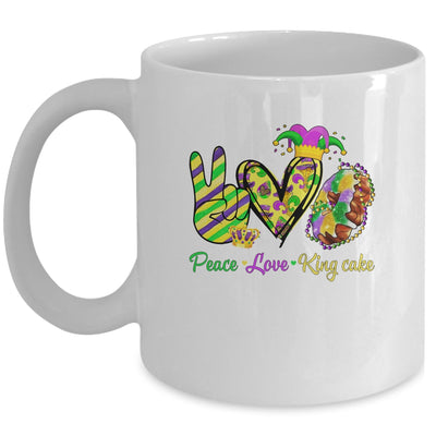 Peace Love King Cake Mardi Gras Men Women Kids Mug | teecentury