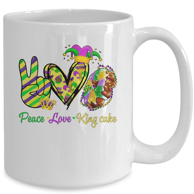 Peace Love King Cake Mardi Gras Men Women Kids Mug | teecentury