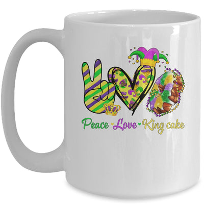 Peace Love King Cake Mardi Gras Men Women Kids Mug | teecentury