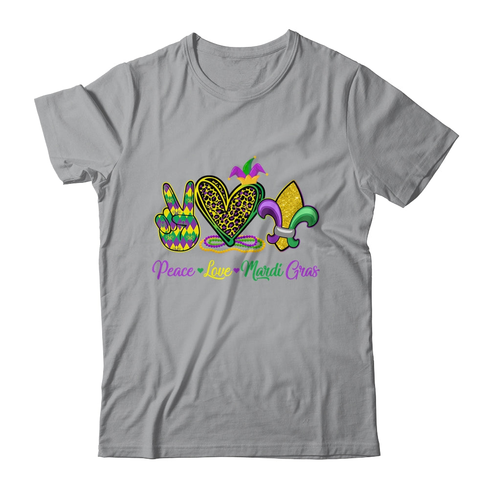 Peace Love Mardi Gras Beads For Women Carnival Parade Shirt & Tank Top | teecentury