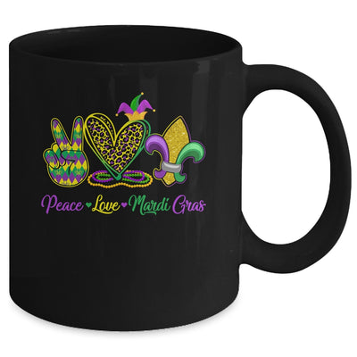 Peace Love Mardi Gras Beads For Women Carnival Parade Mug | teecentury