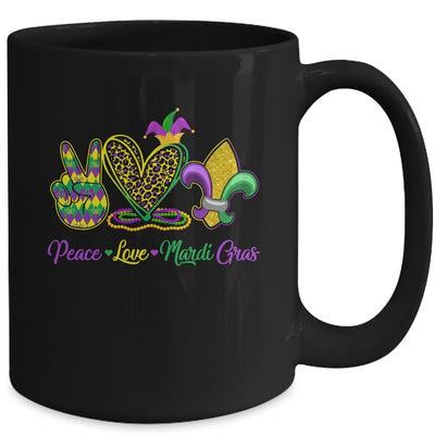 Peace Love Mardi Gras Beads For Women Carnival Parade Mug | teecentury