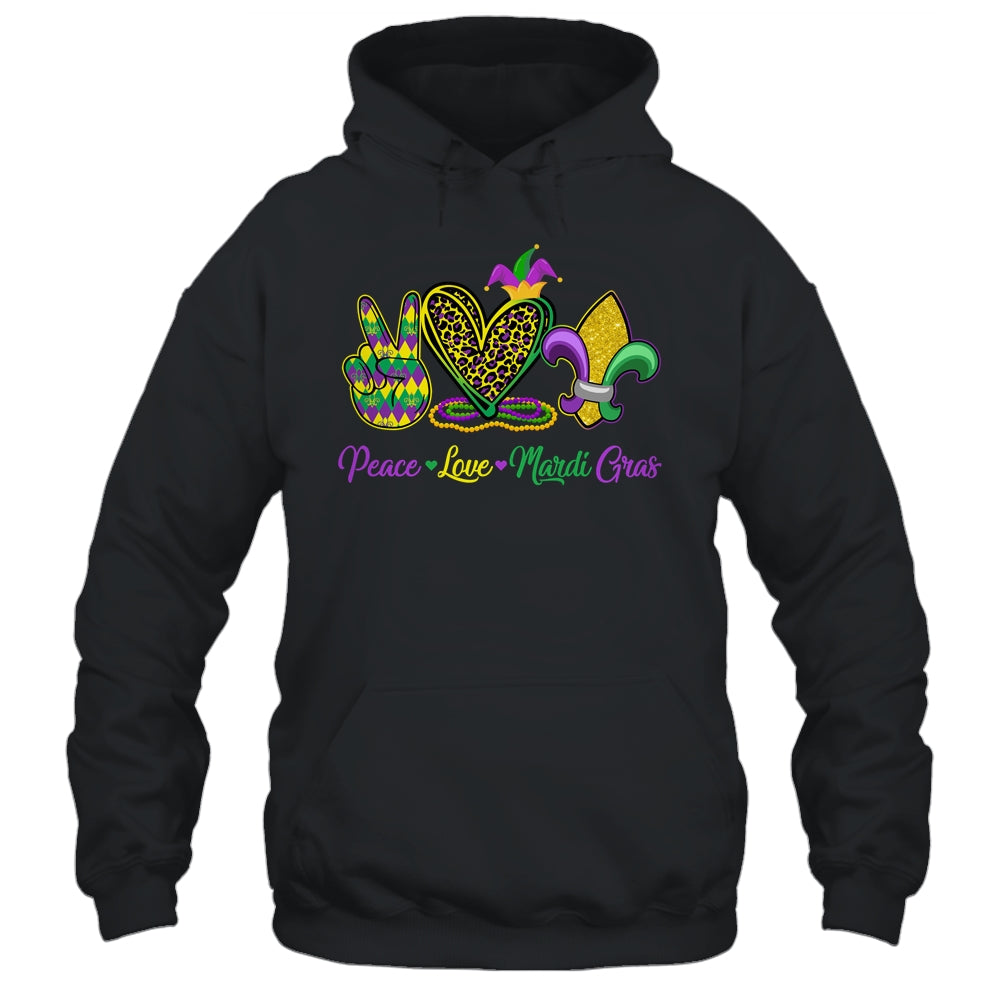 Peace Love Mardi Gras Beads For Women Carnival Parade Shirt & Tank Top | teecentury
