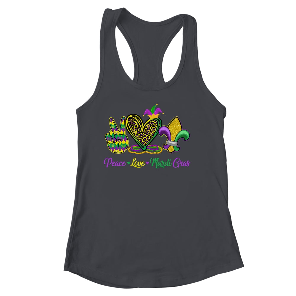 Peace Love Mardi Gras Beads For Women Carnival Parade Shirt & Tank Top | teecentury