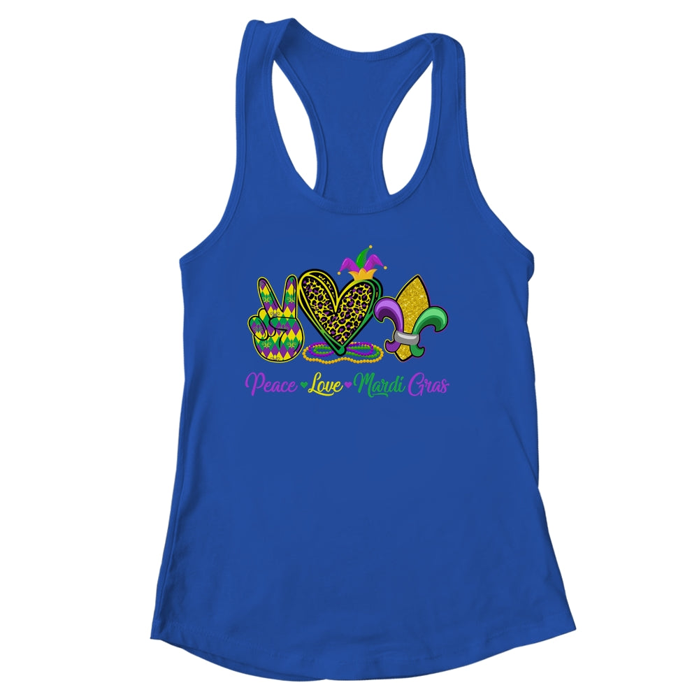Peace Love Mardi Gras Beads For Women Carnival Parade Shirt & Tank Top | teecentury