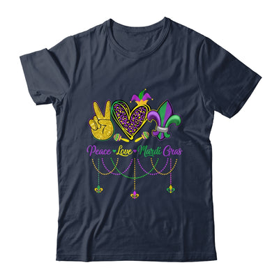 Peace Love Mardi Gras Leopard Heart Mardi Gras Festival Shirt & Tank Top | teecentury