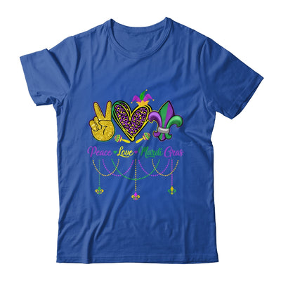 Peace Love Mardi Gras Leopard Heart Mardi Gras Festival Shirt & Tank Top | teecentury