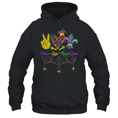 Peace Love Mardi Gras Leopard Heart Mardi Gras Festival Shirt & Tank Top | teecentury