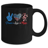 Peace Love Music US Flag 4th Of July Music Teacher Patriotic Mug | teecentury
