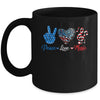 Peace Love Music US Flag 4th Of July Music Teacher Patriotic Mug | teecentury