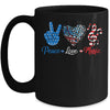 Peace Love Music US Flag 4th Of July Music Teacher Patriotic Mug | teecentury