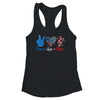 Peace Love Music US Flag 4th Of July Music Teacher Patriotic Shirt & Tank Top | teecentury