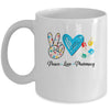 Peace Love Pharmacy Funny Pharmacy Technician Mothers Day Mug Coffee Mug | Teecentury.com