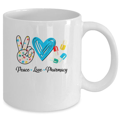 Peace Love Pharmacy Funny Pharmacy Technician Mothers Day Mug Coffee Mug | Teecentury.com