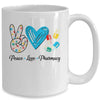 Peace Love Pharmacy Funny Pharmacy Technician Mothers Day Mug Coffee Mug | Teecentury.com