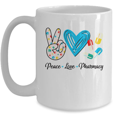 Peace Love Pharmacy Funny Pharmacy Technician Mothers Day Mug Coffee Mug | Teecentury.com