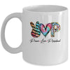 Peace Love Preschool Teacher Team Women Tie Dye Mug | teecentury