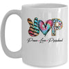 Peace Love Preschool Teacher Team Women Tie Dye Mug | teecentury