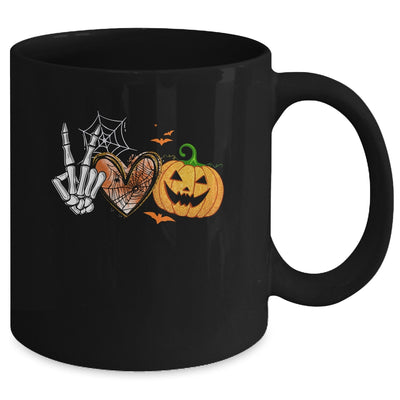 Peace Love Pumpkin Skeleton Halloween Costume For Women Mug | teecentury