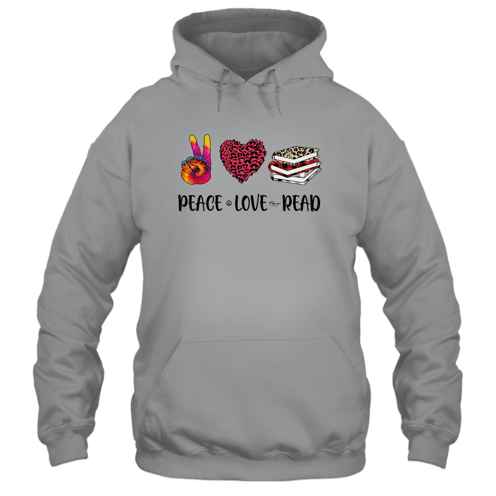 Peace Love Read Book Lover Leopard Women Girls Teacher T-Shirt & Tank Top | Teecentury.com