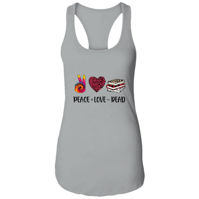 Peace Love Read Book Lover Leopard Women Girls Teacher T-Shirt & Tank Top | Teecentury.com