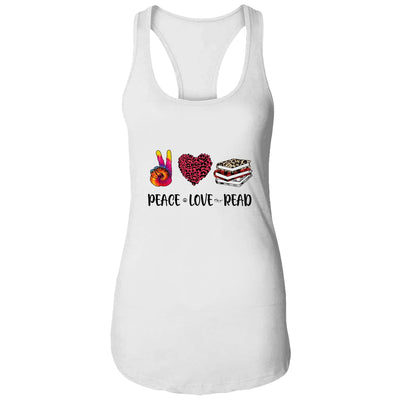 Peace Love Read Book Lover Leopard Women Girls Teacher T-Shirt & Tank Top | Teecentury.com