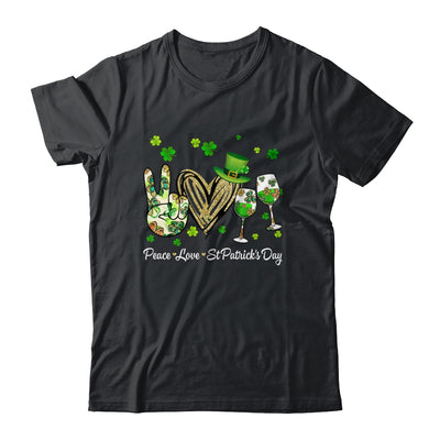 Peace Love St Patricks Day Cheer Drinking Shamrock Shirt & Hoodie | teecentury